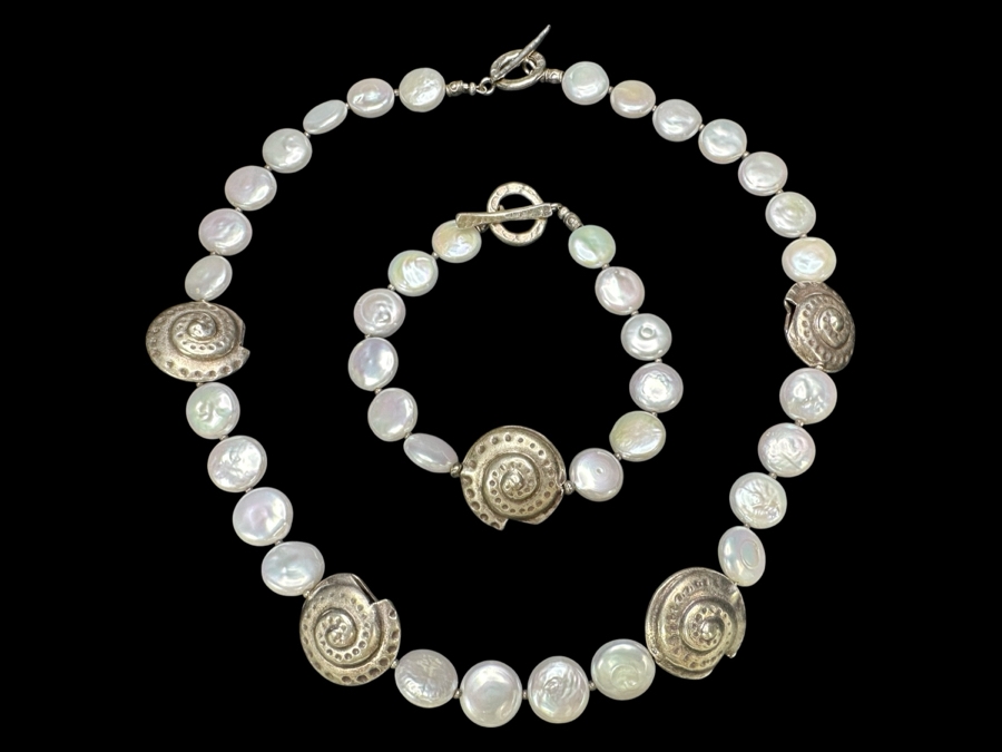 16' Pearl Necklace With Matching 8' Bracelet