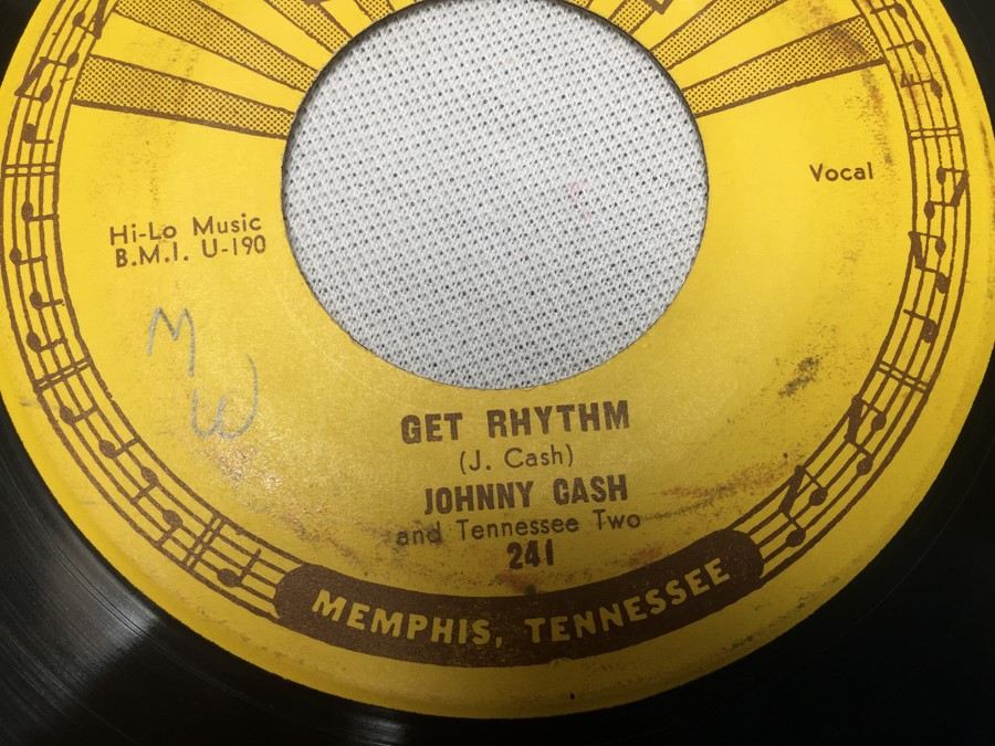 45 Vinyl Record Sun Record Co. Johnny Cash and Tennessee Two - I Walk the Line / Get Rhythm BMI U191 [Photo 3]