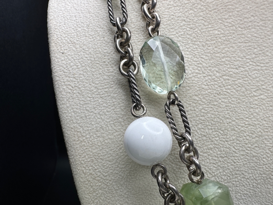 David Yurman Sterling Silver 38' Multi-Stone Necklace 118.9g [Photo 4]