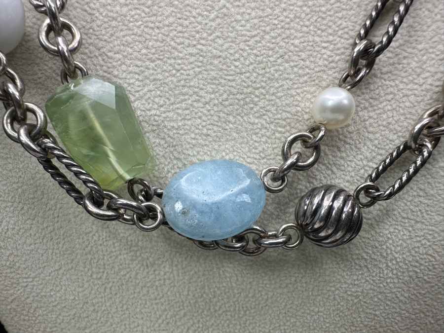 David Yurman Sterling Silver 38' Multi-Stone Necklace 118.9g [Photo 2]