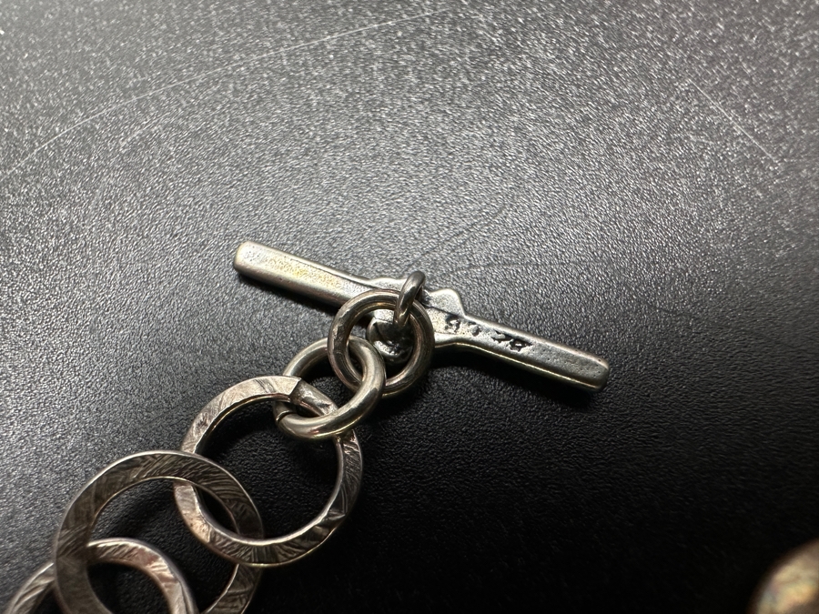 Signed Sterling Silver Pearl 14' Necklace 37.5g [Photo 6]