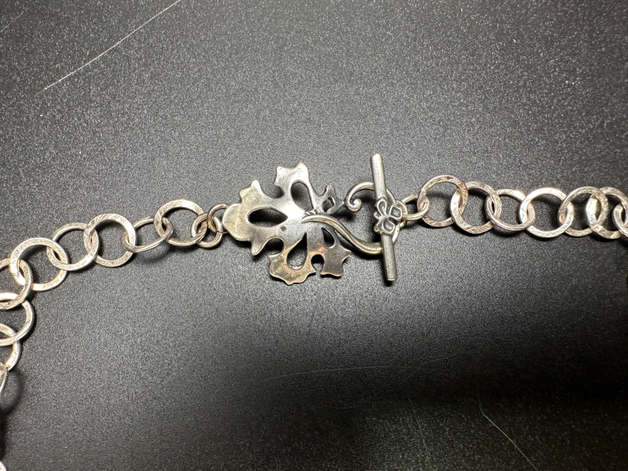 Signed Sterling Silver Pearl 14' Necklace 37.5g [Photo 4]