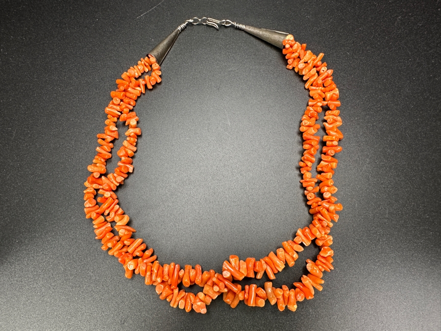 Vintage Coral Branch Multi-Strand 18' Necklace [Photo 5]
