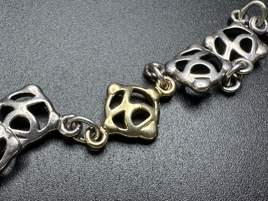 David Yurman Logo 44' Necklace With 18k Gold & Sterling Silver DY Tag Links 57.4g Estimate $2,000 [Photo 7]