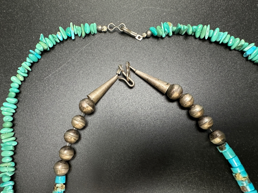 Pair Of Turquoise Bead Necklaces 14' & 22' [Photo 3]