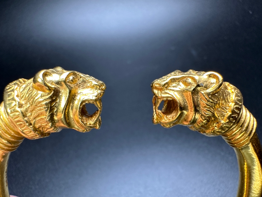 Vintage 1994 Metropolitan Museum Of Art MMA Greek Lion Head Bracelet 24k Gold Plated [Photo 3]
