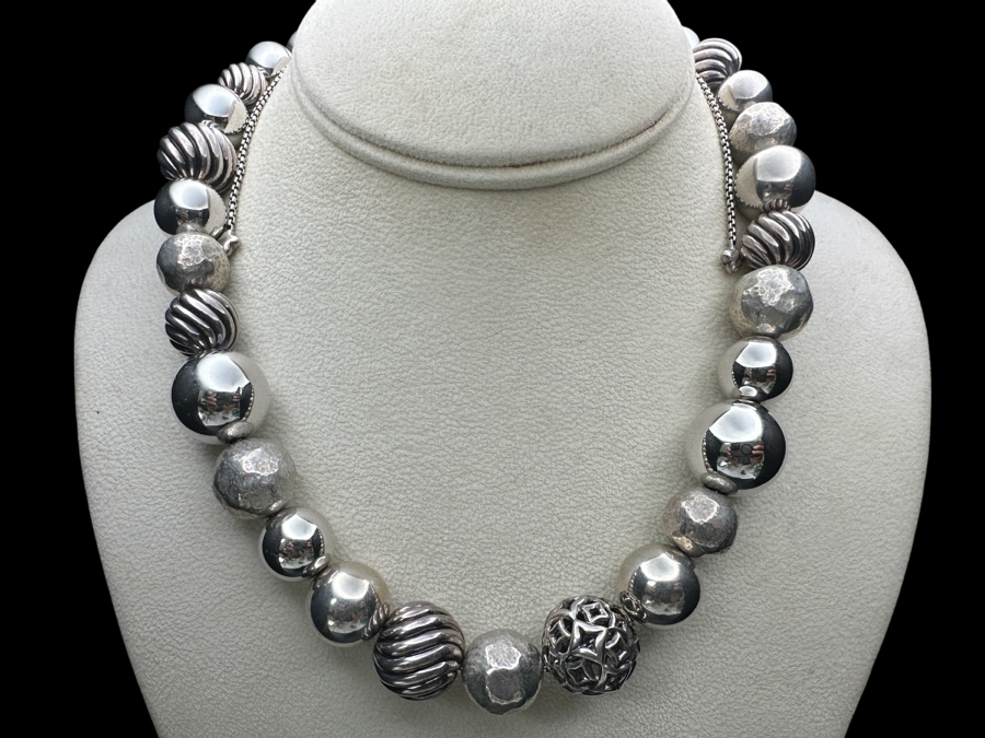 David Yurman Sterling Silver Elements 17' Statement Necklace 83.1g Estimate $1,400