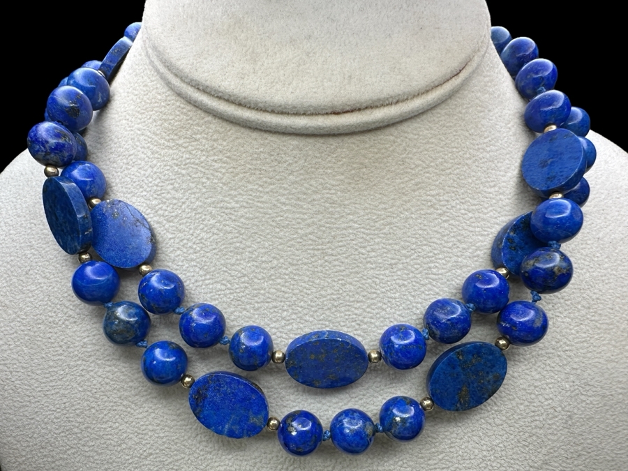 32' Lapis Lazuli Bead Necklace