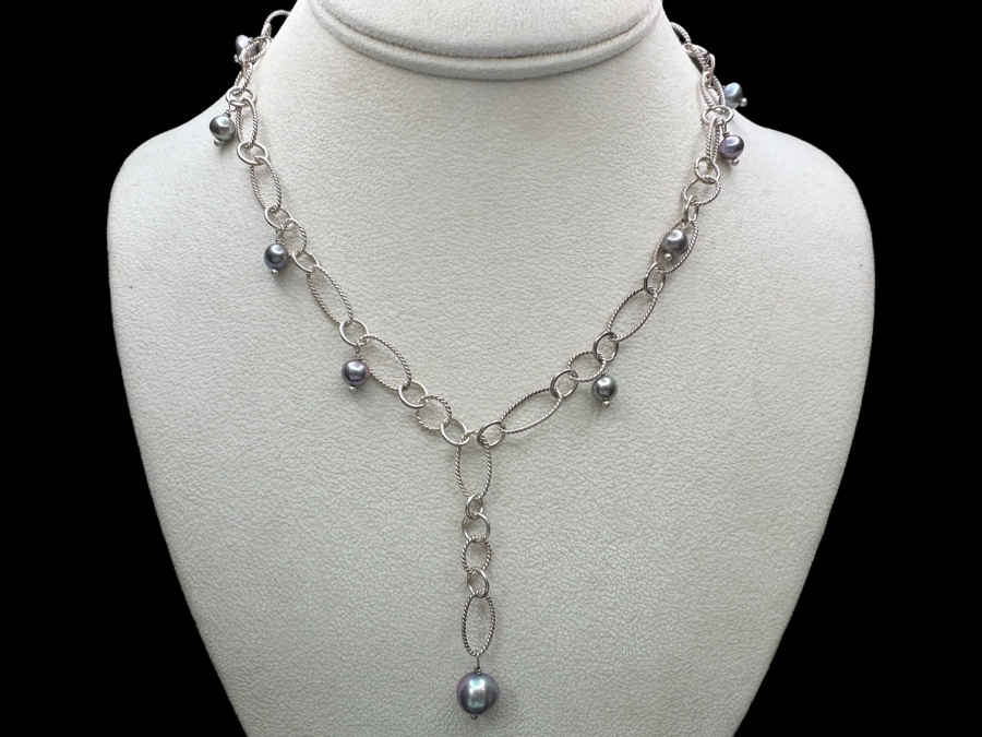 16' Sterling Silver / Pearl Necklace 15.3g