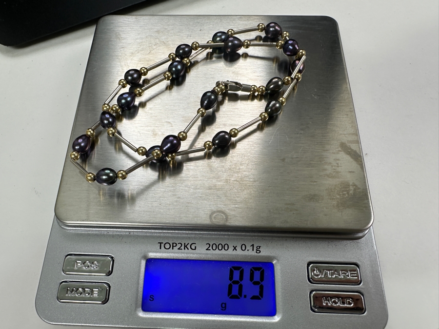 15' Sterling Silver / Pearl Necklace 8.9g [Photo 5]