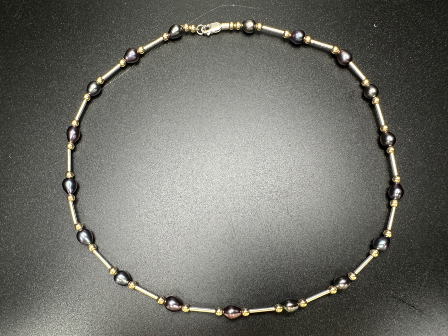 15' Sterling Silver / Pearl Necklace 8.9g [Photo 4]