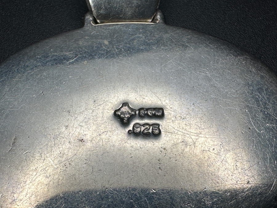 Signed Sterling Silver Inlaid Stone Pendant 31.5g [Photo 6]