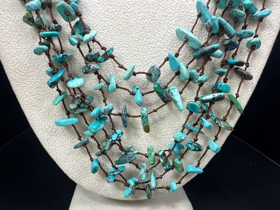 Multi-Strand Turquoise Bead 26' Necklace [Photo 2]