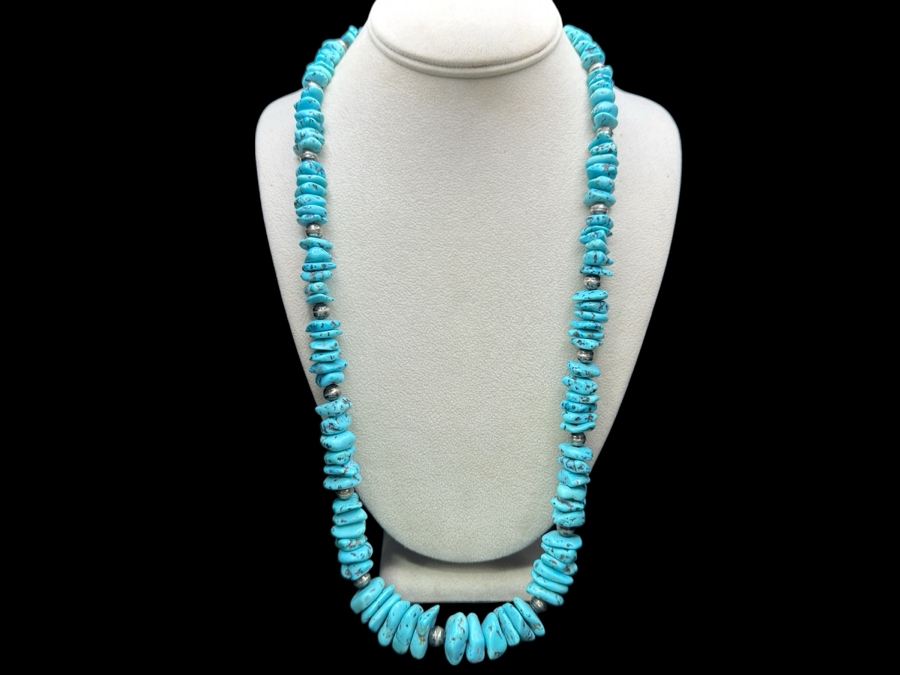 Turquoise Bead 28' Necklace