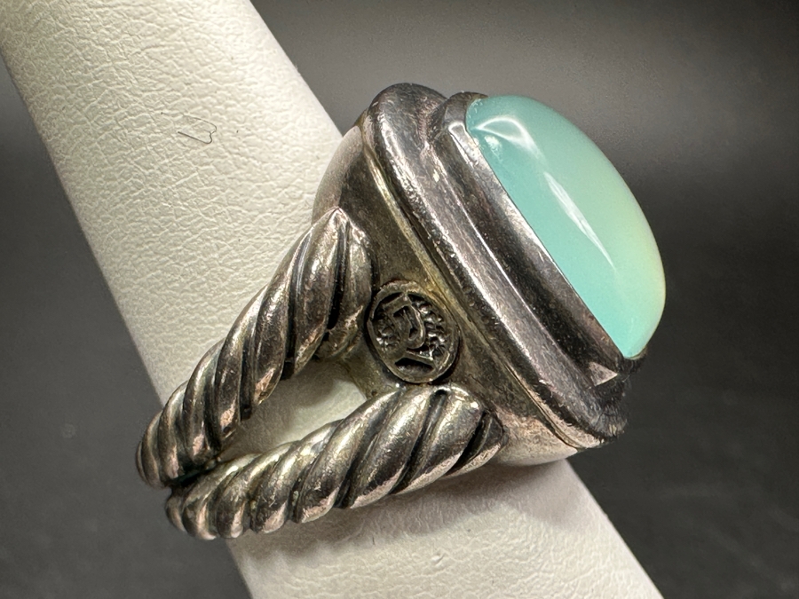 David Yurman Albion Chalcedony Sterling Silver Ring Size 6 15.2g Retails $750 [Photo 3]