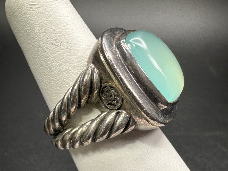 David Yurman Albion Chalcedony Sterling Silver Ring Size 6 15.2g Retails $750 [Photo 4]