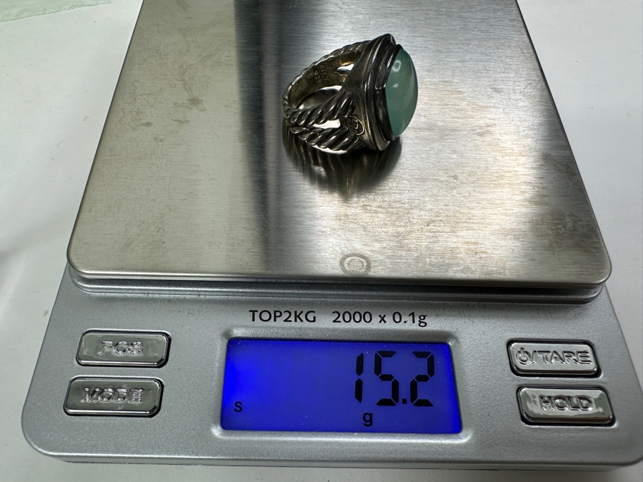 David Yurman Albion Chalcedony Sterling Silver Ring Size 6 15.2g Retails $750 [Photo 8]