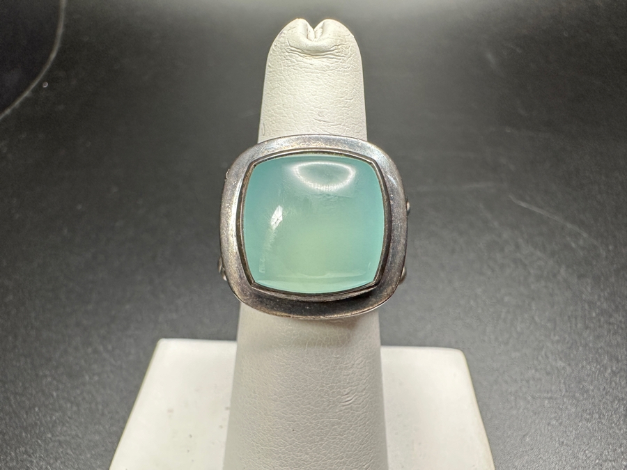 David Yurman Albion Chalcedony Sterling Silver Ring Size 6 15.2g Retails $750 [Photo 2]