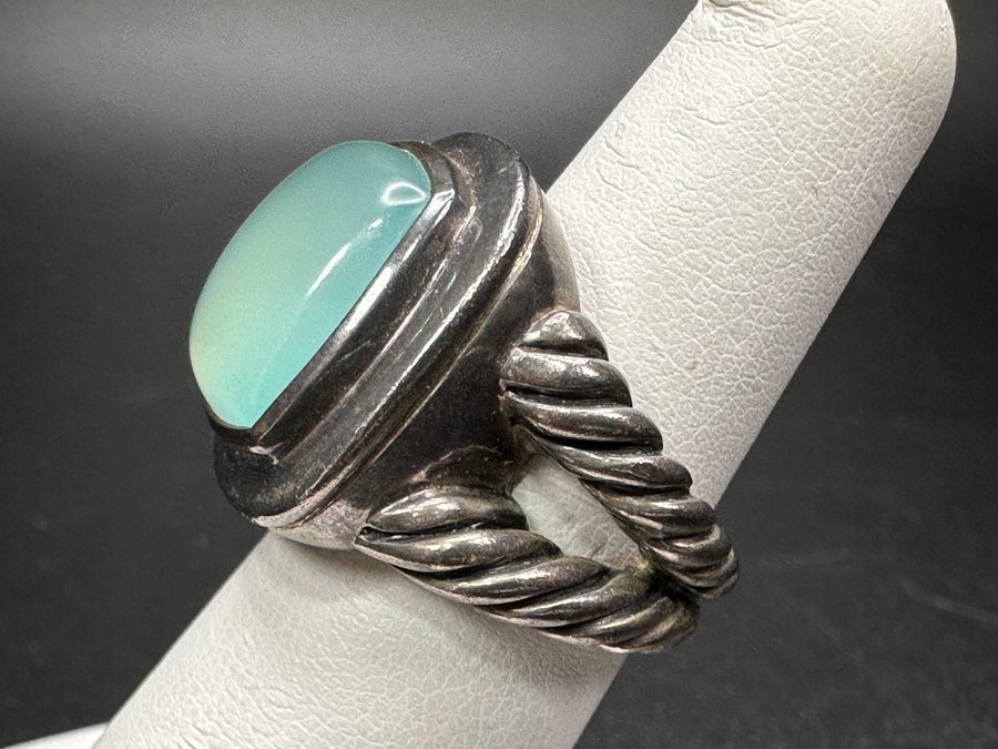 David Yurman Albion Chalcedony Sterling Silver Ring Size 6 15.2g Retails $750 [Photo 5]
