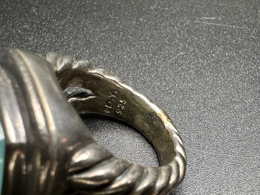 David Yurman Albion Chalcedony Sterling Silver Ring Size 6 15.2g Retails $750 [Photo 6]