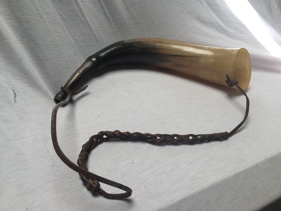 Vintage Hunting Horn with Leather Strap [Photo 1]