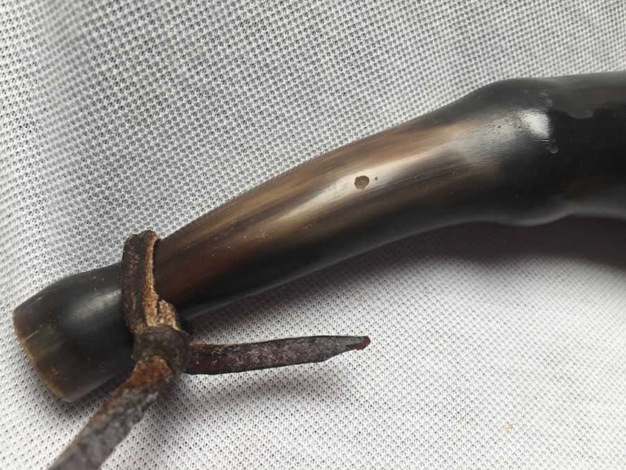 Vintage Hunting Horn with Leather Strap [Photo 2]