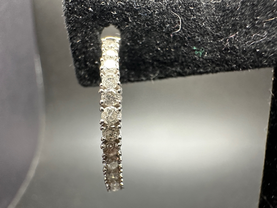 10k Gold Diamond Hoop Earrings Set With (56) 1.5mm Round Diamonds Est. 1.50cttw SI2 J-K Color 3.8g Retails $1,000 [Photo 4]
