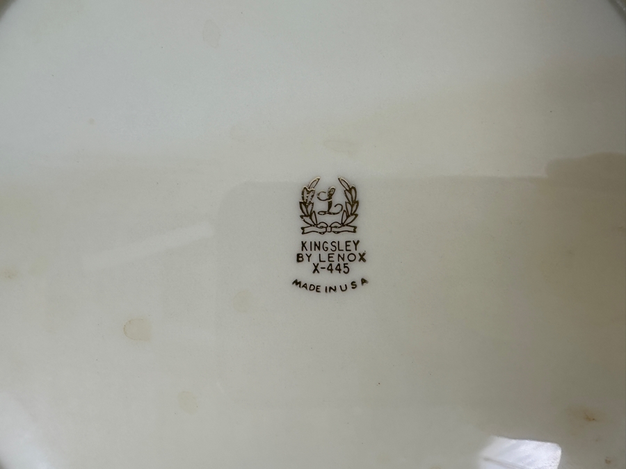 Fisher Sterling Silver Rimmed California Indians Trophy Plate Engraved 'Skeet' With 10.5' Kingsley By Lenox Plate - Plate Weighs Approximately 510g (Total Weight 671g) - Apx Sterling Silver Weight Is 161g - Apx Silver Melt Value = $158 [Photo 6]