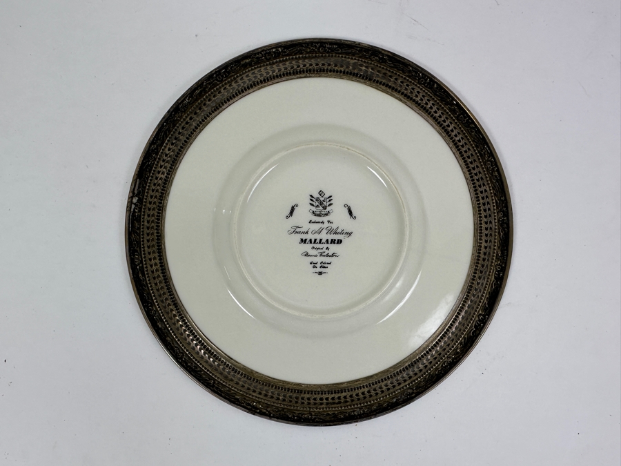 Frank M. Whiting Sterling Silver Rimmed Mallard Plate Total Weight Is 208g [Photo 3]