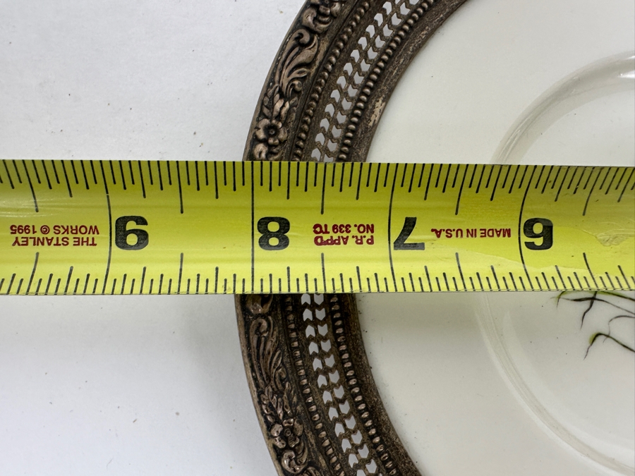 Frank M. Whiting Sterling Silver Rimmed Mallard Plate Total Weight Is 208g [Photo 6]