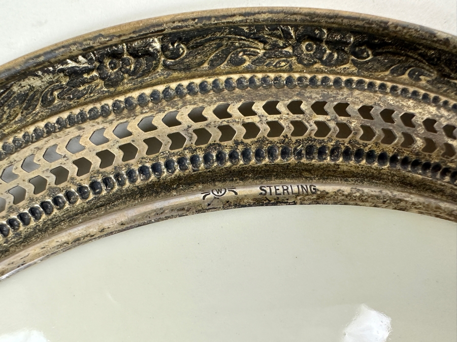 Frank M. Whiting Sterling Silver Rimmed Mallard Plate Total Weight Is 208g [Photo 5]