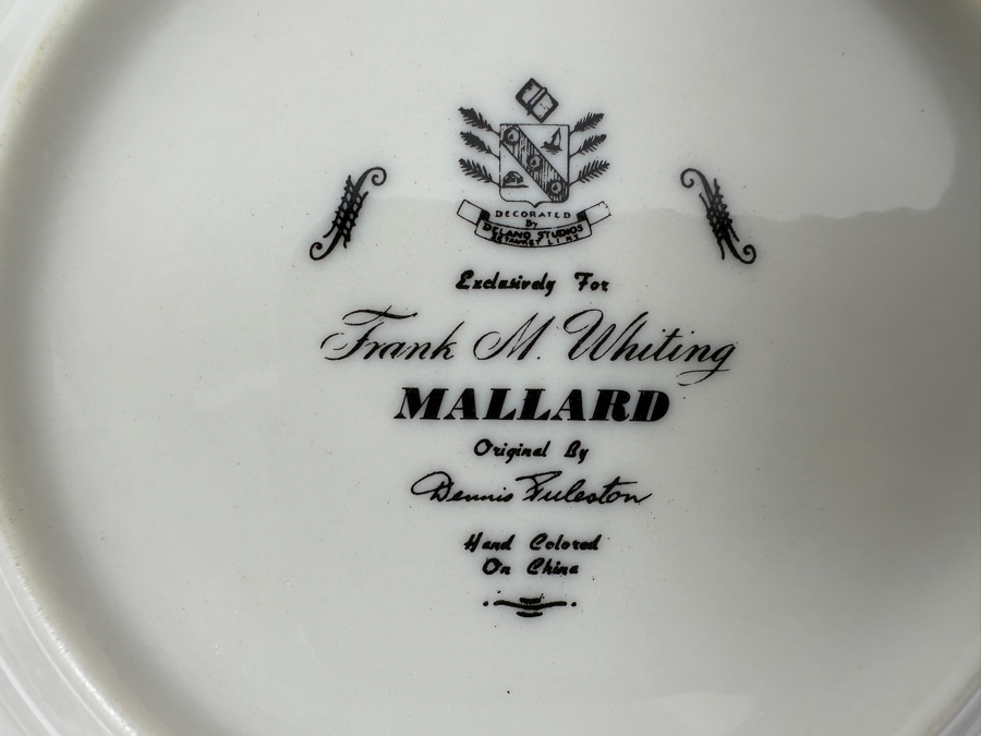 Frank M. Whiting Sterling Silver Rimmed Mallard Plate Total Weight Is 208g [Photo 4]