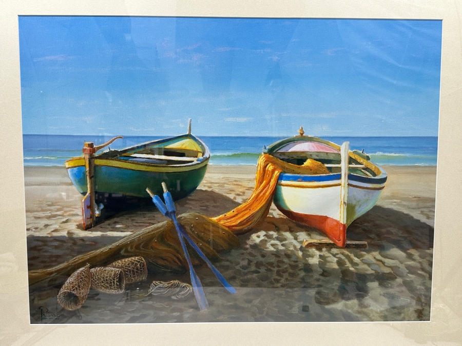 After Fishing Print By Adriano Galasso Framed 42 X 34