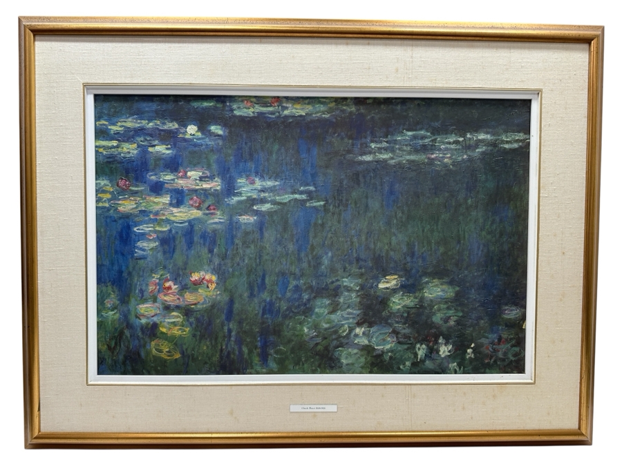 Claude Monet (After) 'Water Lilies' Artagraph Canvas Giclee Print 28.5 X 18.5 Framed 37.5 X 28 [Photo 2]