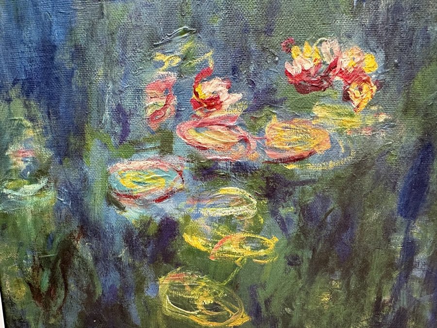 Claude Monet (After) 'Water Lilies' Artagraph Canvas Giclee Print 28.5 X 18.5 Framed 37.5 X 28 [Photo 4]