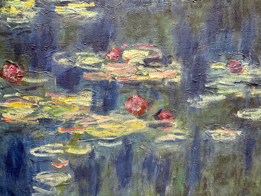 Claude Monet (After) 'Water Lilies' Artagraph Canvas Giclee Print 28.5 X 18.5 Framed 37.5 X 28 [Photo 5]