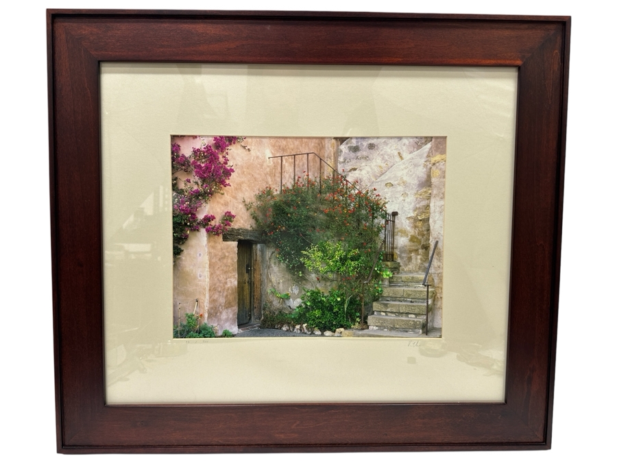 Vern Clevenger Handcrafted Limited Edition Photograph Titled 'Carmel Mission Corner' Numbered 23 Of 500 16 X 12 Framed 29.5 X 25.5 Artist Signed Lower Right [Photo 2]