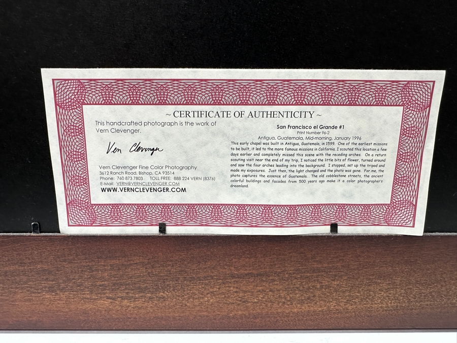 Vern Clevenger Handcrafted Limited Edition Photograph Titled 'San Francisco El Grande #1' Numbered 1 Of 500 16 X 12 Framed 29.5 X 25.5 Artist Signed Lower Right [Photo 9]