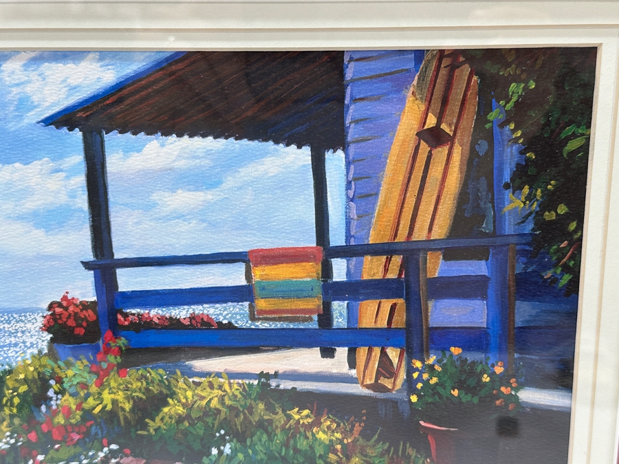 Donita Lloyd (Laguna Beach, CA) Limited Edition Arist Proof A/P Print Titled 'Crystal Cove Cottage' 13.5 X 10 Framed 22.5 X 18.5 [Photo 6]