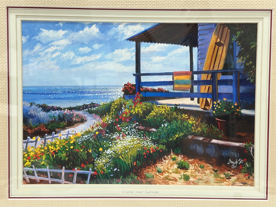 Donita Lloyd (Laguna Beach, CA) Limited Edition Arist Proof A/P Print Titled 'Crystal Cove Cottage' 13.5 X 10 Framed 22.5 X 18.5 [Photo 3]