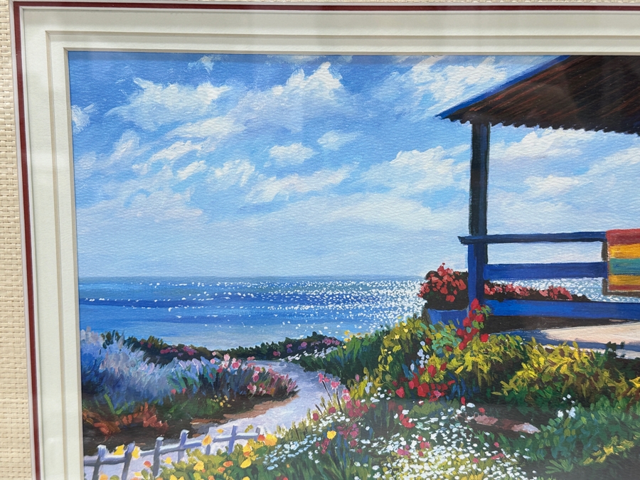 Donita Lloyd (Laguna Beach, CA) Limited Edition Arist Proof A/P Print Titled 'Crystal Cove Cottage' 13.5 X 10 Framed 22.5 X 18.5 [Photo 7]