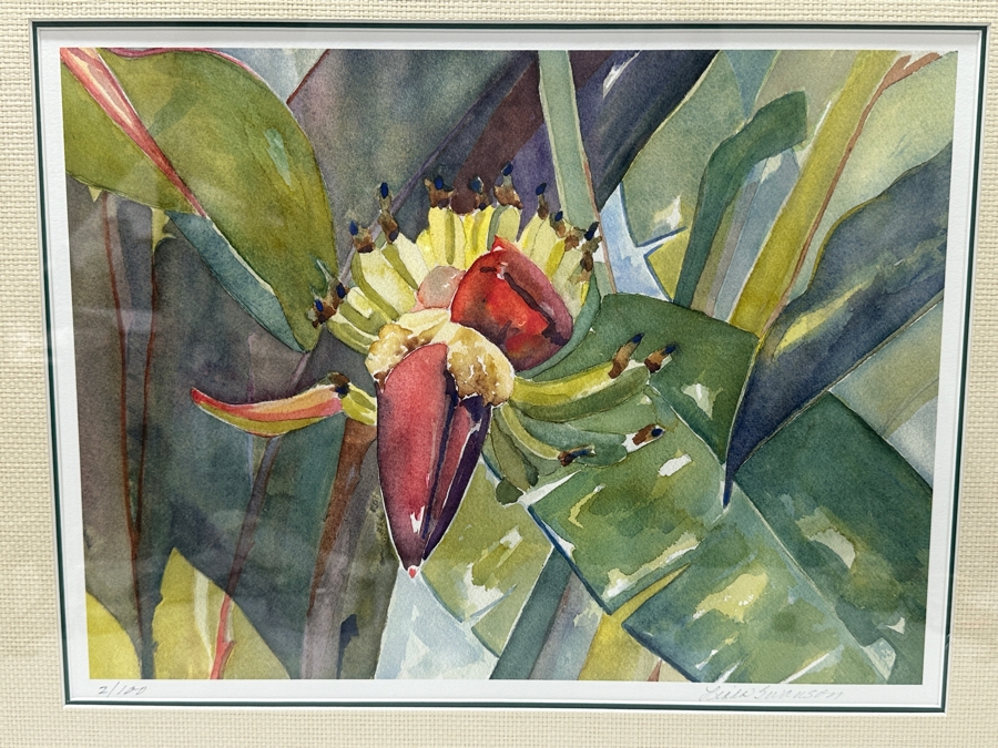 Linda Swanson Hand Signed Limited Edition Giclee Artwork Numbered 2 Of 100 Hand Signed Lower Right 17 X 13 Framed 25.5 X 21