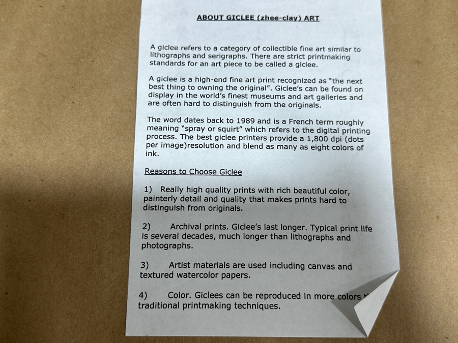 Linda Swanson Hand Signed Limited Edition Giclee Artwork Numbered 2 Of 100 Hand Signed Lower Right 17 X 13 Framed 25.5 X 21 [Photo 10]