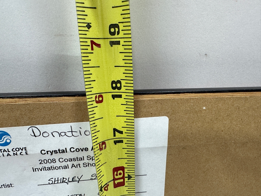 Shirley Sullivan Original Watercolor Painting On Paper Titled 'Coastal Cove' 18 X 9 Framed 26 X 18 Purchased From The 2008 Coastal Splendor Invitational Art Show & Sale Crystal Cove Alliance [Photo 10]