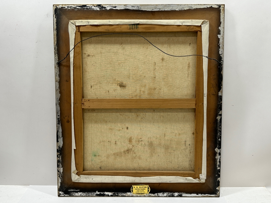 George Behras Original 1969 Parisian Street Scene Oil Painting On Canvas Paris France 18 X 22 Framed 22.5 X 26 [Photo 9]