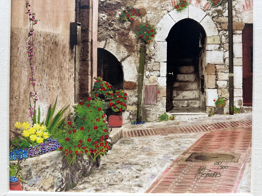 Martin Roberts Original Painted Print Created From A B&W Photograph Titled 'Cat In A Medieval' Numbered 115 Of 500 13 X 19 Framed 25 X 31.5 Signed Lower Right [Photo 3]