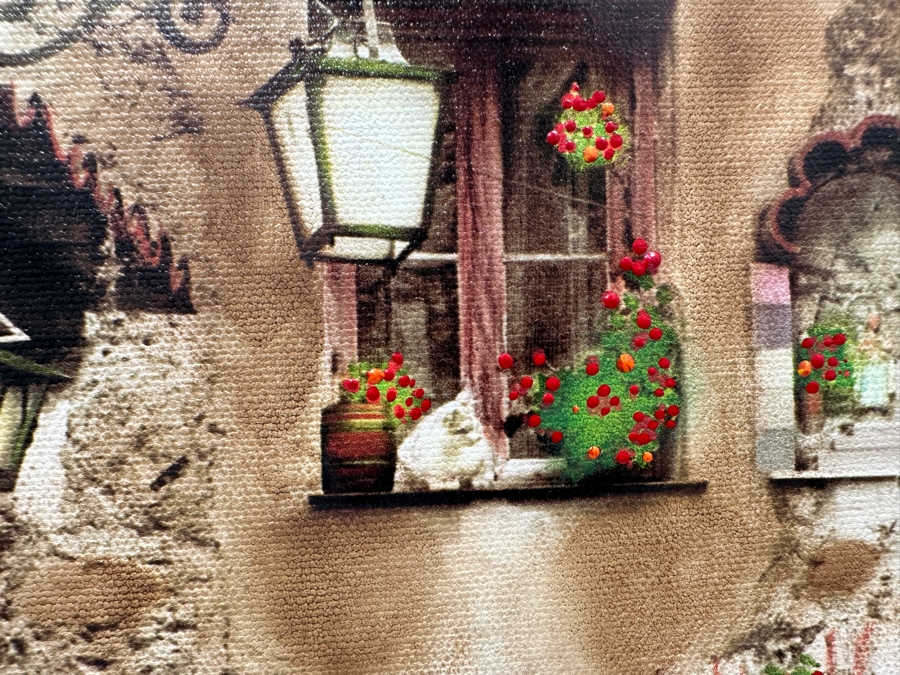 Martin Roberts Original Painted Print Created From A B&W Photograph Titled 'Cat In A Medieval' Numbered 115 Of 500 13 X 19 Framed 25 X 31.5 Signed Lower Right [Photo 7]