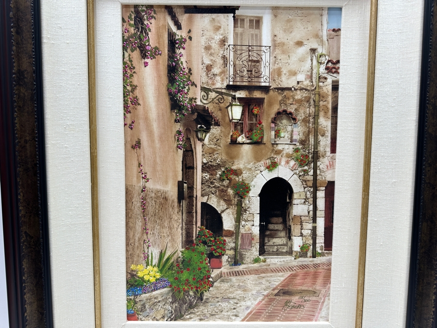 Martin Roberts Original Painted Print Created From A B&W Photograph Titled 'Cat In A Medieval' Numbered 115 Of 500 13 X 19 Framed 25 X 31.5 Signed Lower Right