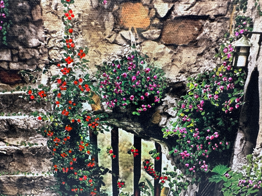 Martin Roberts Original Painted Print Created From A B&W Photograph Titled 'Cafe Stairs' Numbered 131 Of 500 13 X 19 Framed 25 X 31.5 Signed Lower Left [Photo 3]