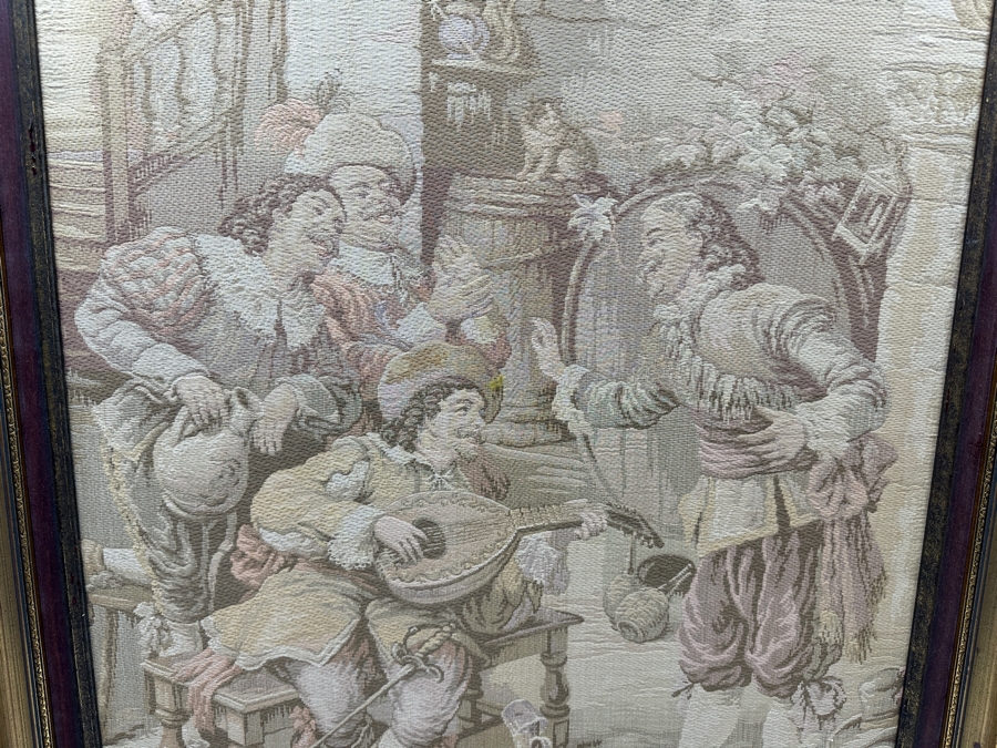 Framed French Tapestry Titled 'La Bonne Chanson' Framed 29 X 41 [Photo 3]